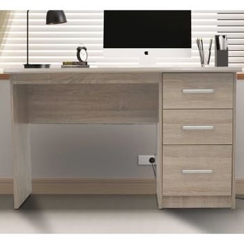 Bureau Mateo 121x60x75cm met drie lades - eikdecor