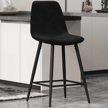 Barstoel Jani-zwart velours