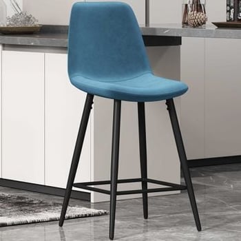 Barstoel Jani-lichtblauw velours