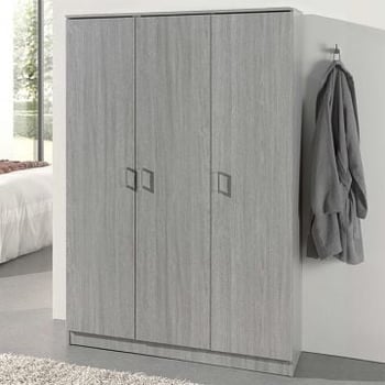 Opbergkast Ray 120cm met 3 deuren en 4 legplanken - grijze eik