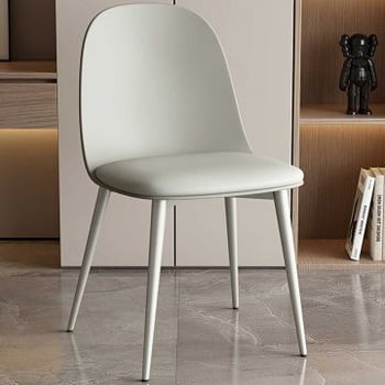 Grijsgroene stoel Jasmin uit polypropyleen met PU zitting | Metalen poten | H81 x B51 x D44 cmGrijze stoel Jasmin uit polypropyleen met PU zitting | Metalen poten | H81 x B51 x D44 cm