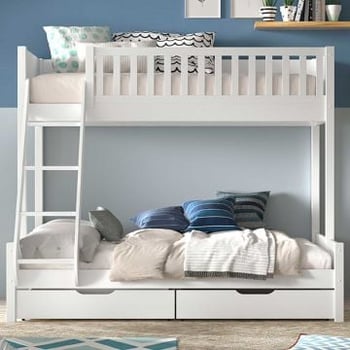Familiebed Scottie 3-persoons met 2 lades - wit