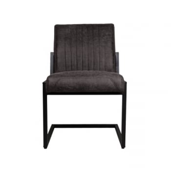 Set van 2 eetkamerstoelen Texas Yachtleder/metaal – espresso