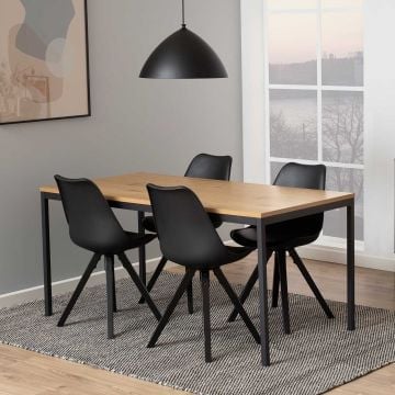 Eettafel Dover 160x80 - eik/zwart