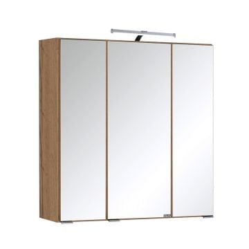 Spiegelkast Bobbi 60cm model 2 3 deuren & ledverlichting - eik