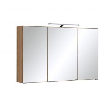 Spiegelkast Bobbi 100cm model 2 3 deuren & ledverlichting - eik
