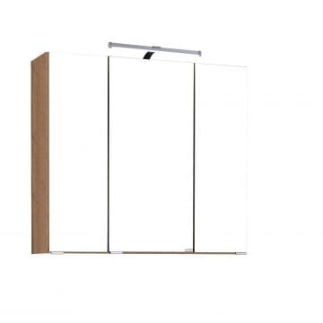 Spiegelkast Bobbi 90cm model 2 3 deuren & ledverlichting - eik