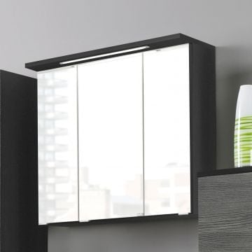 Spiegelkast Bobbi 70cm model 1 3 deuren & ledverlichting - grafiet