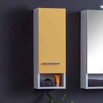 Hangkast Ricca 25cm 1 deur - wit/geel