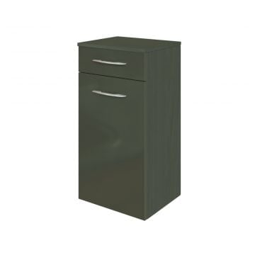 Badkamerkastje Florent 40cm 1 deur & 1 lade - grafiet/hoogglans grijs