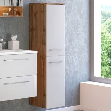 Kolomkast Sefa 30cm 2 deuren - eik/wit 