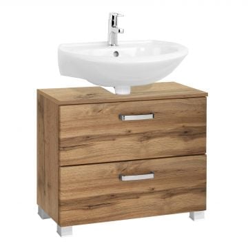 Wastafelonderkast Bobbi 70cm 1 deur en 1 lade - eik