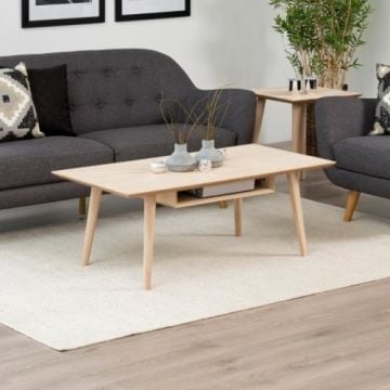 Salontafel Cedro 115cm - witte eik