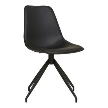 Draaibare eetkamerstoel Monaco  - Zwart / PU