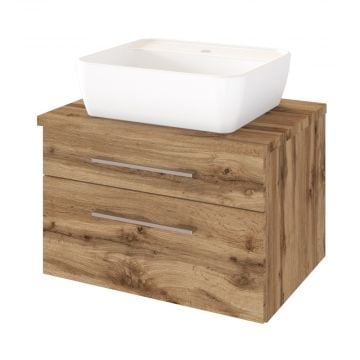 Wastafelmeubel Dasa 60cm 2 lades - wotan eik