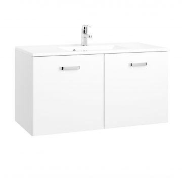Wastafelmeubel Bobbi 100cm 2 deuren - wit