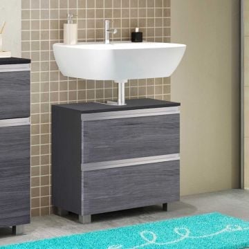 Wastafelonderkast Lotuk 60cm 1 deur & 1 lade - grijze eik