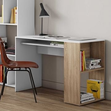 Bureau Meryl 114cm - eik/wit