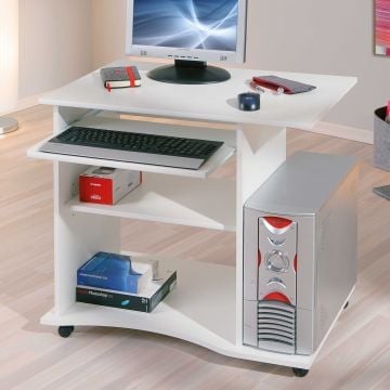 Computertafel op wielen Adda - wit