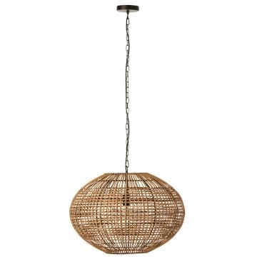 Hanglamp rattan/metaal bruin/zwart