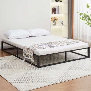 Metalen bedframe Marek - 140x200cm - mat zwart