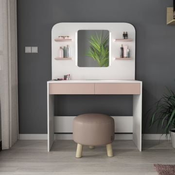 Make-uptafel Secret - roze/wit