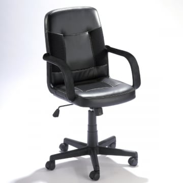 Bureaustoel Karl-matzwart PU en polyester