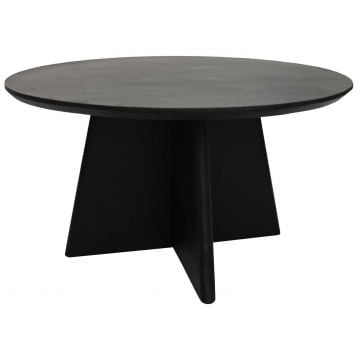 Salontafel Reginald - Ø80x45cm - zwart mangohout
