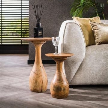Set van 2 salontafels Vera-massief acacia