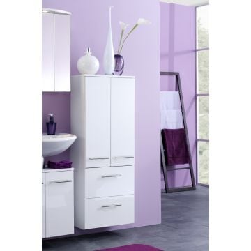Badkamerkast Small 50cm 2 deuren & 2 lades - hoogglans wit