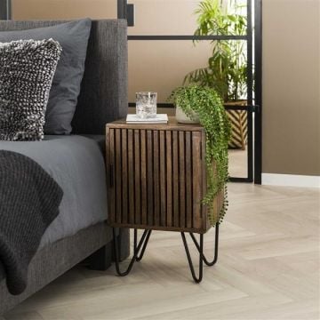 Set van 2 nachtkastjes Wes 40x30 cm-zandkleurig mangohout