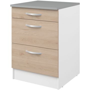 Onderkast Eko 60x60 met 3 lades - eik