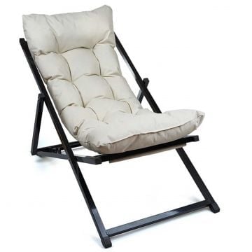 Verstelbare tuinstoel Atelier del Sofa - metaal en polyester - wit