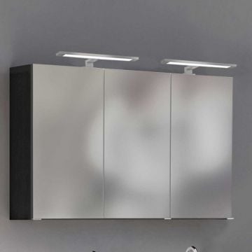 Spiegelkast Lotuk 120cm 3 deuren - grafietgrijs