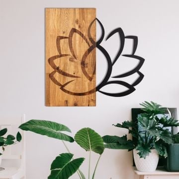 Wallity Decoratief Houten Wandaccessoire | 100% Metaal | Zwart Notenhout
