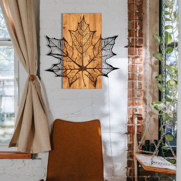 Wallity Decoratief Houten Wandaccessoire | 100% Metaal | Zwart Notenhout