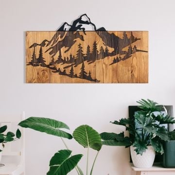Wallity - Decoratief houten wandaccessoire | 100% metaal | Zwart walnoot