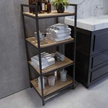 Badkamerrek Woody Fashion | 45 x 35 x 110 cm | Oak Black-design
