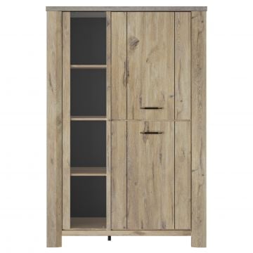 Vitrinekast Basalte | 147 x 45 x 200 cm | Viking Oak-design