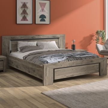 Tweepersoonsbed East 140x200 - donkere eik