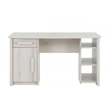 Bureau Morris 136cm met 1 deur, 1 lade & 3 vakken - gebleekte helvezia eik