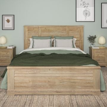 Tweepersoonsbed Wanda 180x200 - bruin kastanjehout