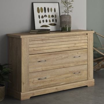 Commode Wanda 3 lades - bruin kastanjehout