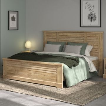 Tweepersoonsbed Wanda 160x200 - bruin kastanjehout