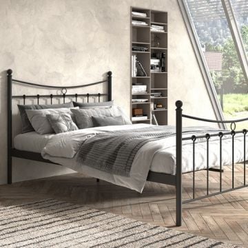 Bed Liza 140x200 met lattenbodem - zwart