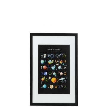 Wanddecoratie alfabet papier/plastiek zwart