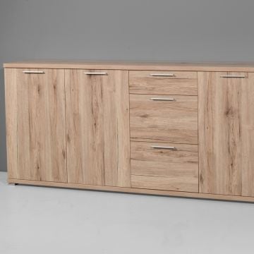 Dressoir Tosun 192cm met 3 deuren & 3 lades - eik 