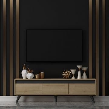 Houten TV-meubel | 100% Gemelamineerd | 150cm Saffier Eik