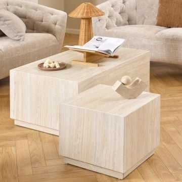 Salontafels Dice - set van 2 - travertindecor