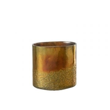 Windlicht spiegel goud glas extra large